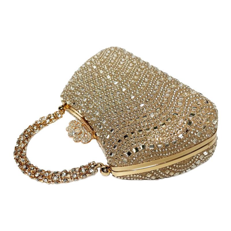 

2025 New Luxury Fashion Diamonds Women s Handbags Full Rhinestone Design Party Evening Clutch Bag Lady Wedding Shoulder Bags золотой
