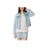 Levis Bequeme Schlichte Polokragen Langarm Jeansjacke Damen Jacken Blau 29945-0029