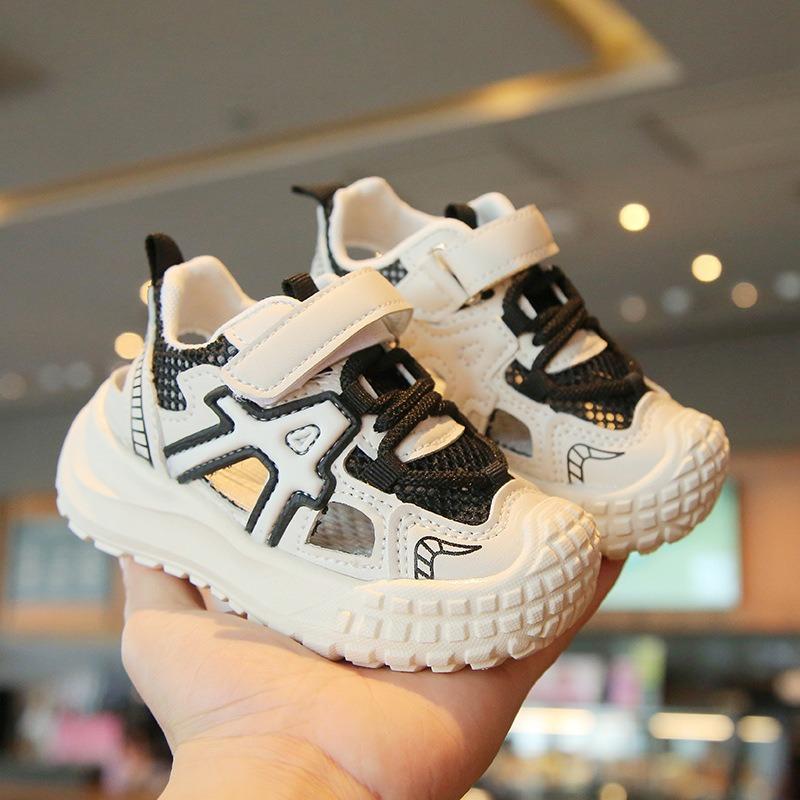 Breathable single mesh sandals, hollow mesh sports shoes for girls, new summer style 22 чёрный