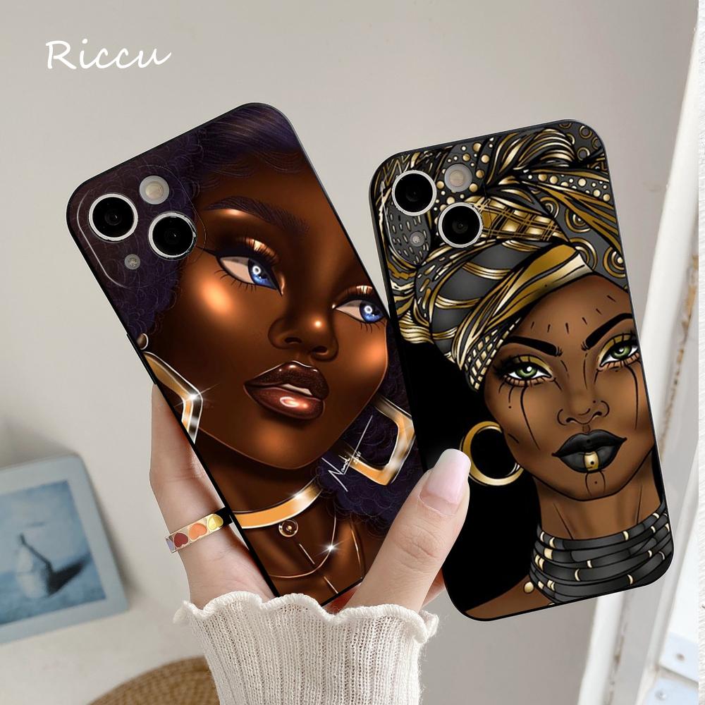 FOR IPhone 14 Afro Girls Art Soft Case for Iphone 14 11 12 Pro 8 7 Plus X 13 Pro MAX SE2020 XR XS RICCU Soft Covers