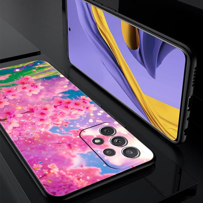 Korean Flower Phone Case for Samsung Galaxy A55 A35 A17 A07 A15 A13 A25 A51 A71 A72 A73 A32 A52 A52S A41 5G Soft TPU Shell Capas