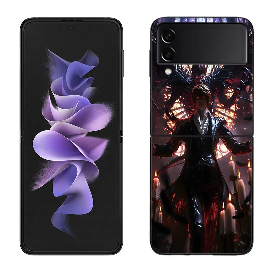 Anime Deth Note Light Yagami Case For Samsung Z Flip 6 5G Galaxy Z Flip 5 4 3 5G Black Hard Cell Phone Cover Luxury PC Shell Coq