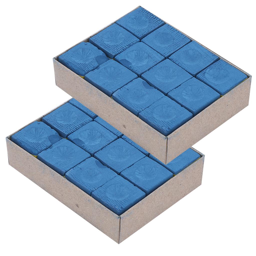 24pcs NoSlip Cue Tip Chalk Billiard Pool Cue Dry Chalk Accessory Cue Stick Chalks(Blue )