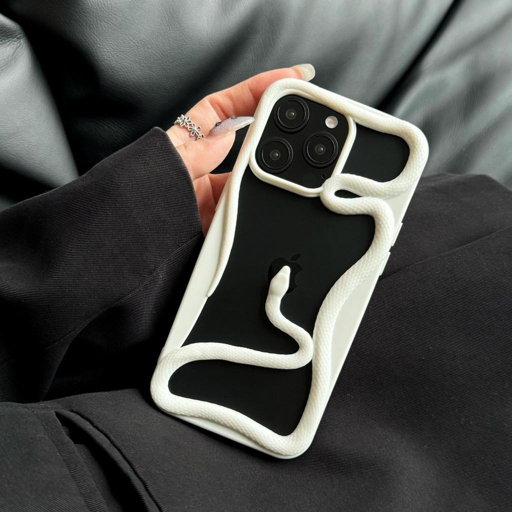 Hollow Three-dimensional Snake Mobile Phone Case for Apple 16PROMAX Trend 15/14/13 Hollow 12PRO Protective Case