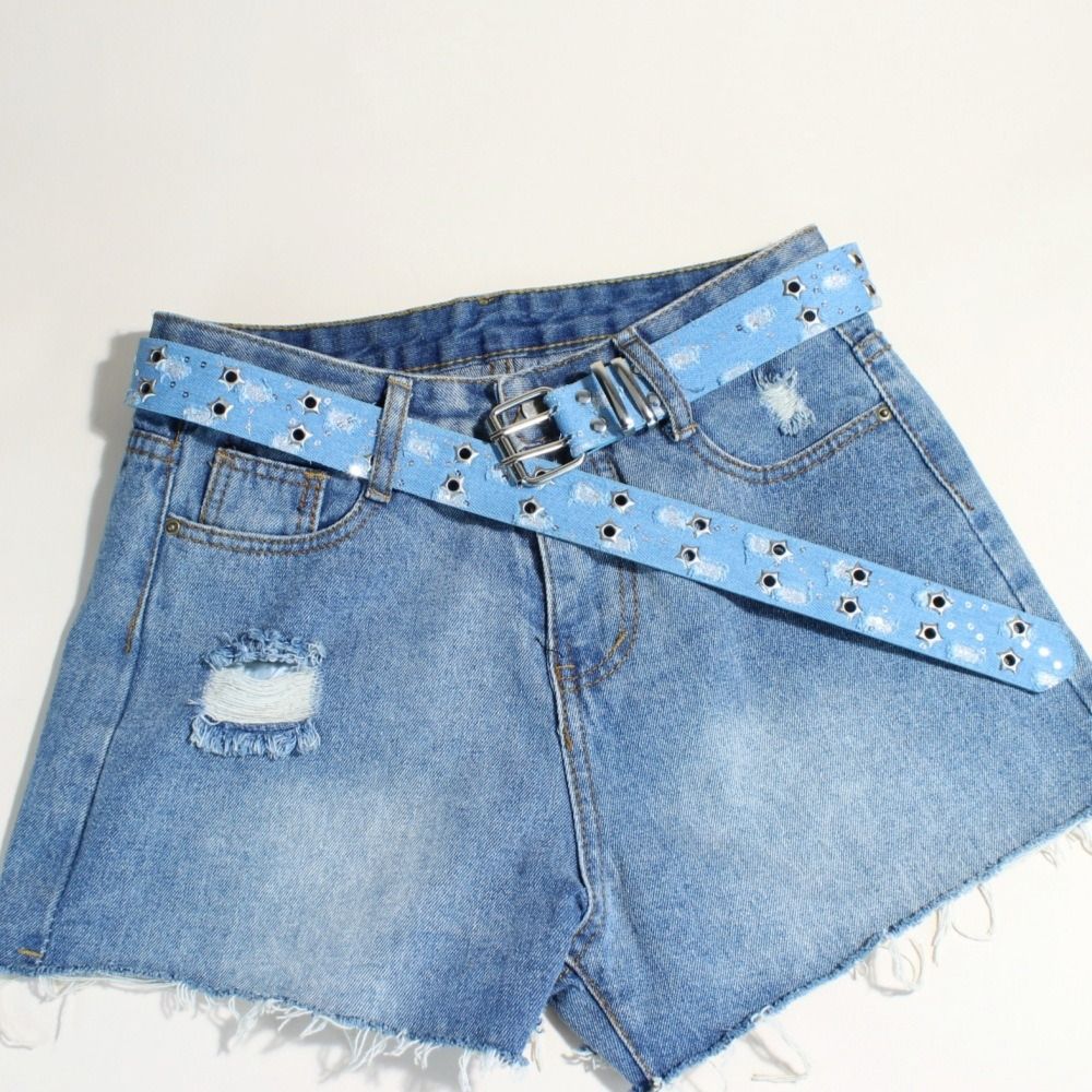 Design di lusso Punk Cintura in Denim Versatile Cintura in Vita Tendenza Ampia Cintura in Pelle