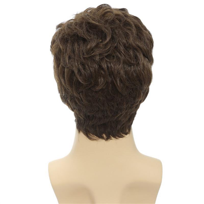 GNIMEGIL Synthetic Wigs Man Guy Short Curly Black Wigs for Men Natural Hairstyle Wig with Bangs Father Wig Gifts for Grandpa