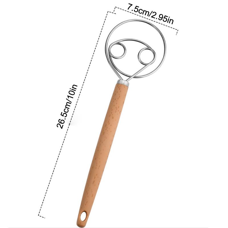 

10-дюймовый креативный ручной блендер DIY датский хлеб, форма для выпечки из нержавеющей стали, венчик для теста, взбиватель яиц, миксер с деревянной ручкой