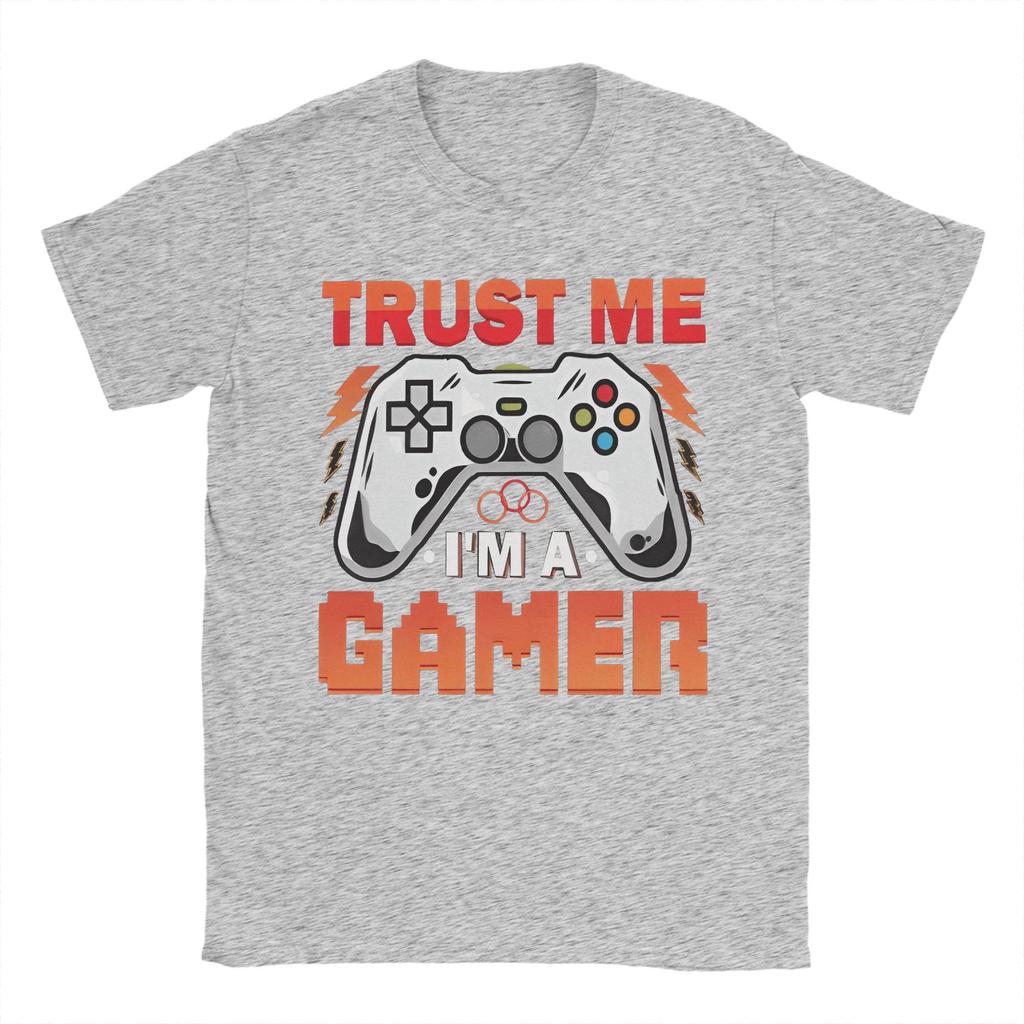 Gamer Girl Boy Men T Shirts GamePad Trust Me Funny Tee Shirt Short Sleeve Round Collar T-Shirt 100% Cotton Birthday Gift Tops