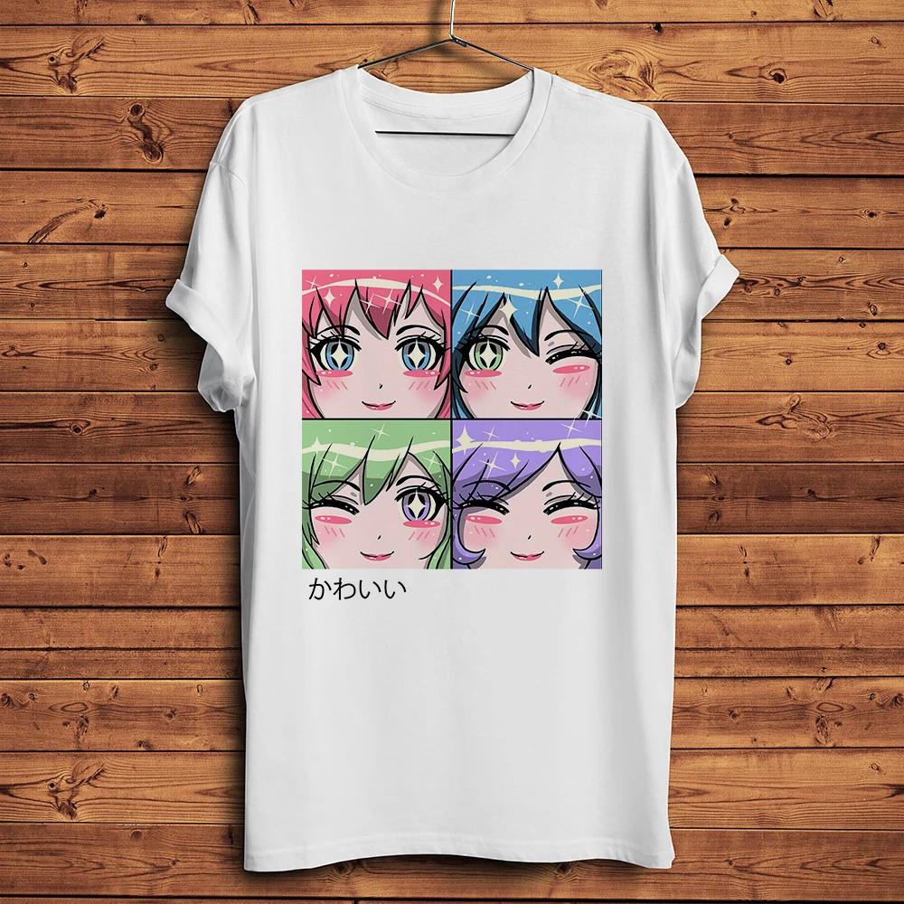 

Kawaii Pop Style JPop Anime Girl blink Funny Unisexga TshirtWhite Casual Short Sleeve Breathable Tshirt Unisex Tee Streetwear S