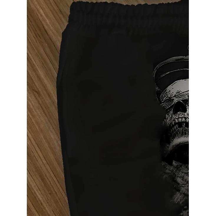 Men's Trendy 3D Luminous Skull Print Autumn And Winter Sweatshirt And Sweatpants 2pcs Set