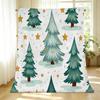 All-Season Flannel Fleece Blanket - Ultra Thick, Soft & Warm, Christmas Tree Pattern, Cozy Home Blanket for Festive Holiday Decor