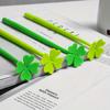 10pcs  Four-Leaf Clover Flower Ballpoint Pens - Vibrant Green,Non-Toxic,Click-Off Cap,Medium Point,Ideal for Students&Office Use