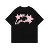 Trendy Summer New American Creative Splicing Personalized Cracks Star Pattern Casual Men's and Women's T-shirts