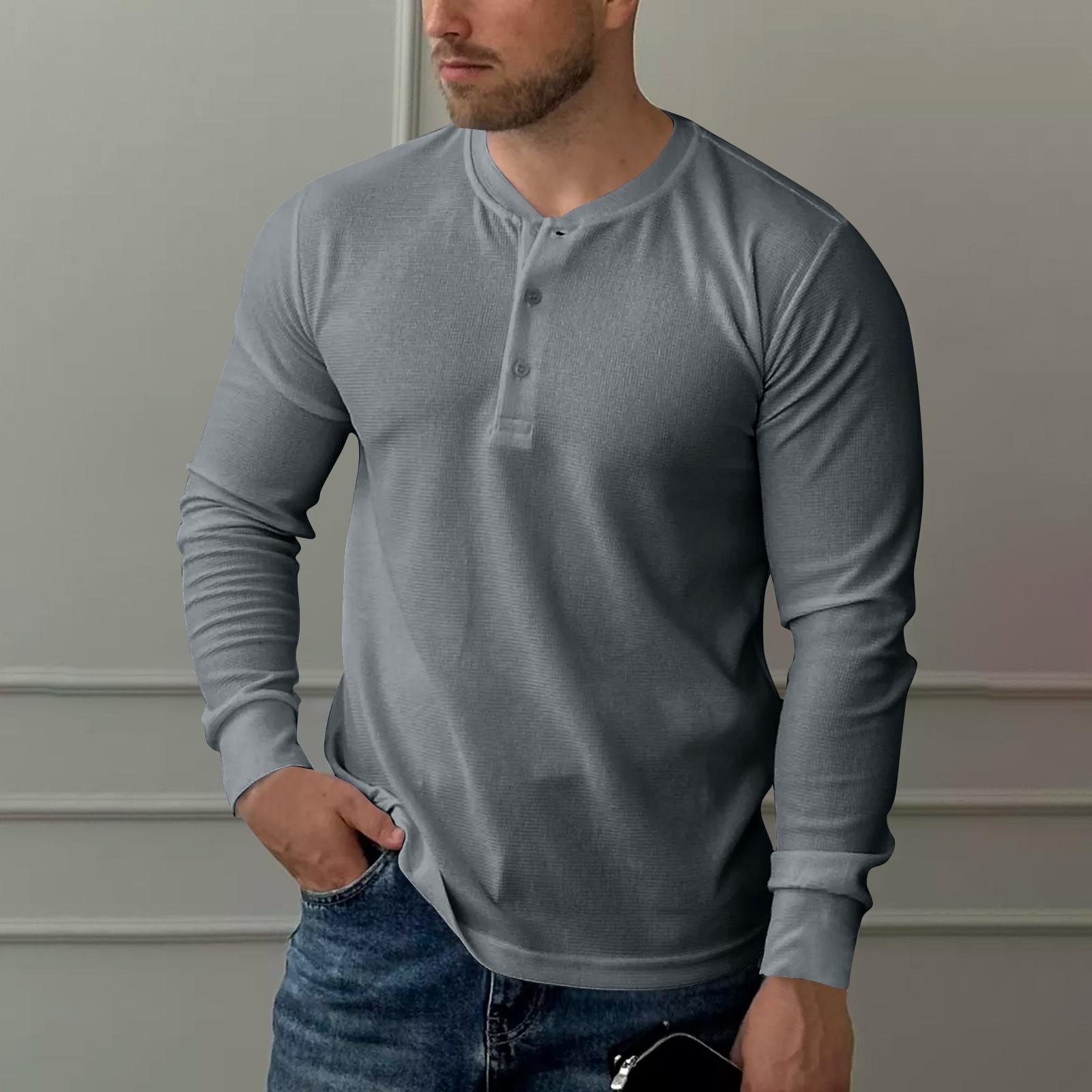 

Мужской весенний однотонный топ с пуговицами на воротнике, свободный, с длинным рукавом XXL