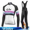 Velvet Warm Cycling Suit Set Women Fashion Long Sleeves Cycling Jersey Set Thermal Fleece Female MTB Road Bike Mallot Ciclismo Hombre