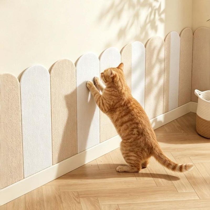 4Pcs Wear Resistant Cat Scratcher Mat Self Adhesive Trimmable Anti Scratch Sofa Guard for Home Furniture
