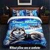 Dog Theme Custom Text Or Name 3Pcs Bedding Set,1 Flat Sheet & 2 Pillowcases Personalized Home Bedding