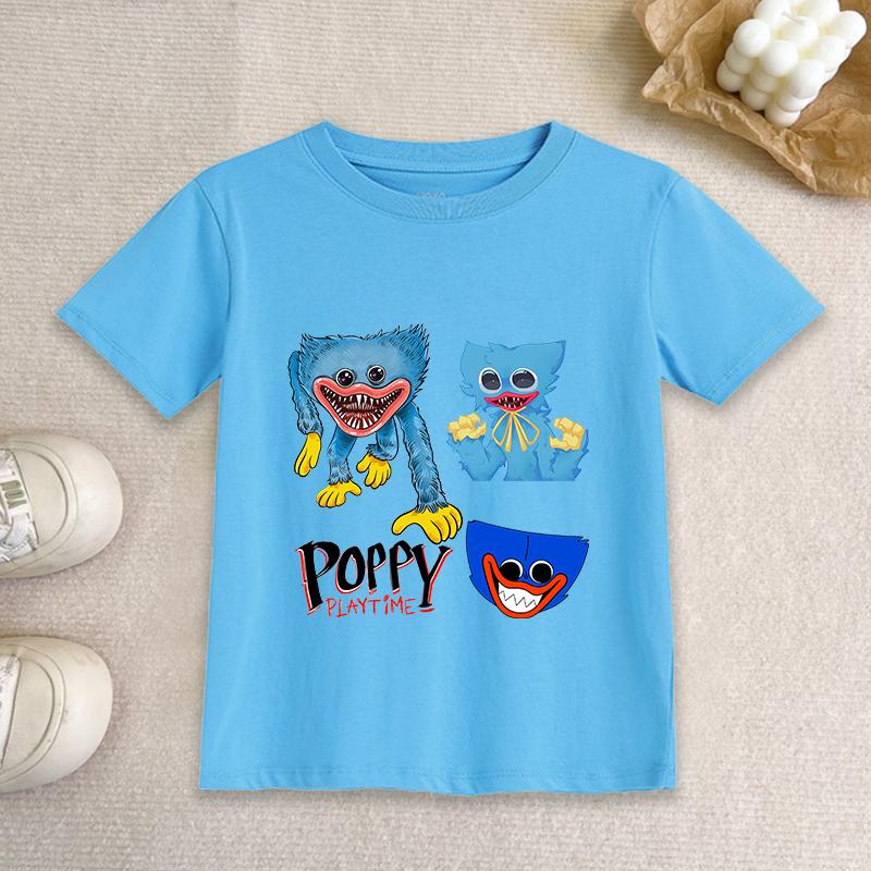 Game Pop-py Playing Time Children T Shirt W-Huggy Girl Boy Short Sleeve Tee Shirt Cartoon Baby Clothes Kids Summer Cotton Tops