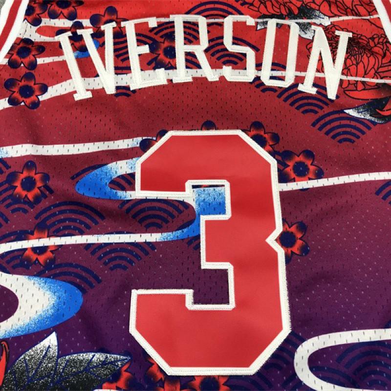 Basketball Jersey Mens Iverson 76ers No.3 Rabbit Embroidered Sports Uniform Team Wear