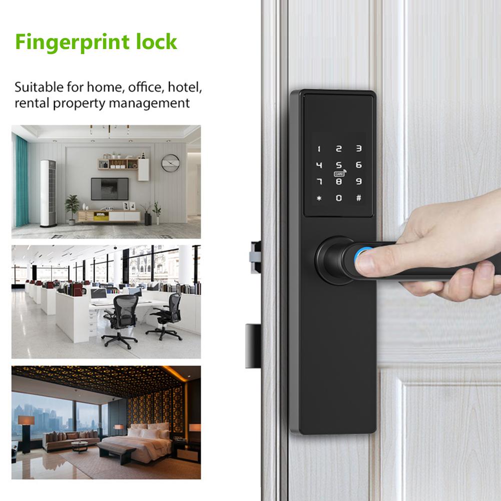 Tuya Electronic Door Lock with Password Wifi Biometric Tuya App Remote Unlocking Keyless Lock Fingerprint for Home Office Door