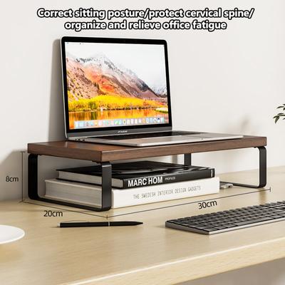 Desktop Computer Monitor Stand Desktop Computer Screen Elevated Riser Pc Laptop Desktop Monitor Stand Desk Storage Organizer