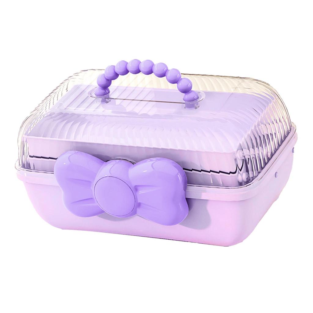 3 Tiers Desktop Storage Box Clear Cover Large Capacity Multi Grids Desk Organization Container for