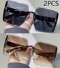 Fashion Gradient Frameless Women's High-end Sense Of Sunglasses