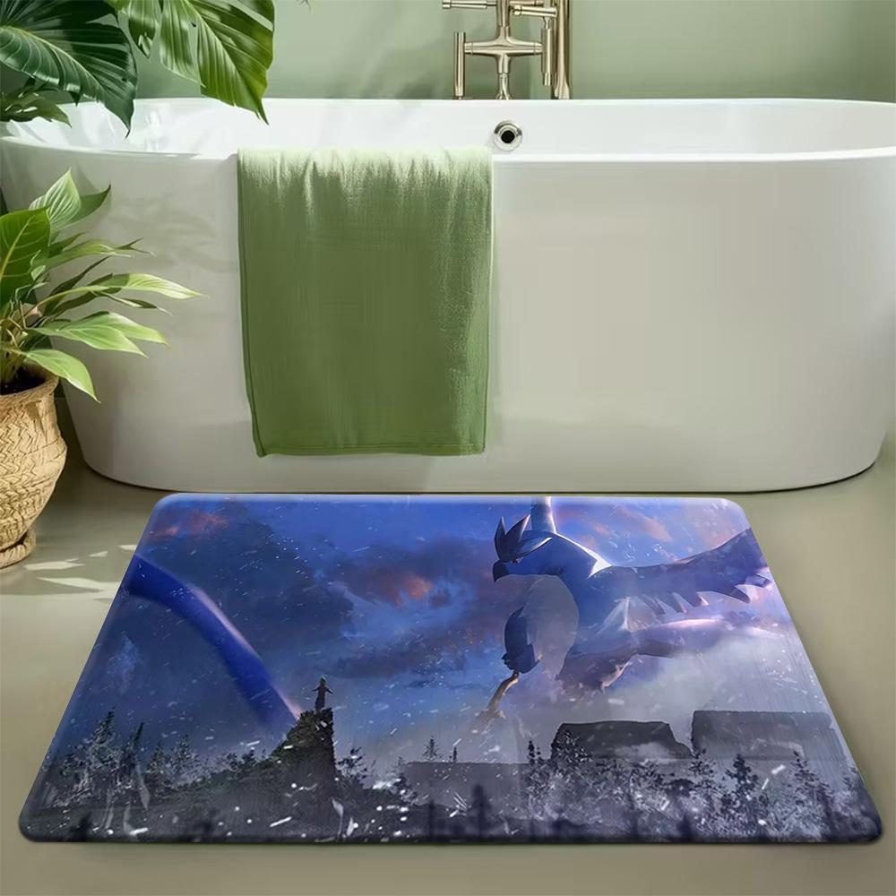 Pokemon Ash and Pikachu Adventure Print Non-Slip Doormat, Absorbent Floor Mat for Home Decor