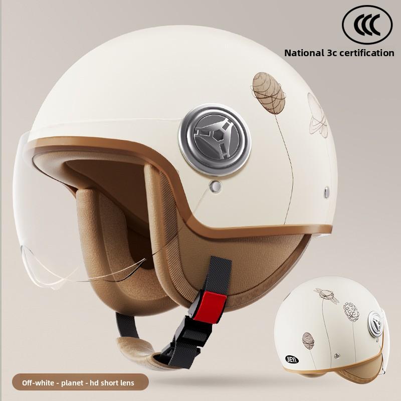 Winter Battery Car Motorcycle Retro Hard Hat Half Helmet Full Helmet Electric Vehicle Certified Helmet Men and Women