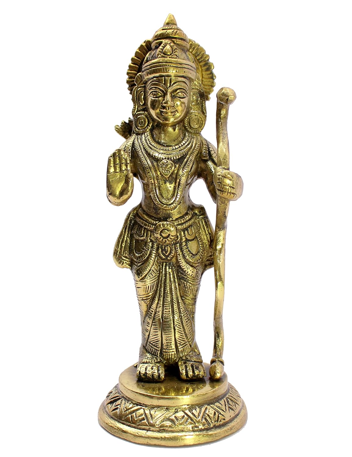 Pure Brass Shri Ram Statue, Decorative Items, Home Decor, Golden - 7.5 Inches