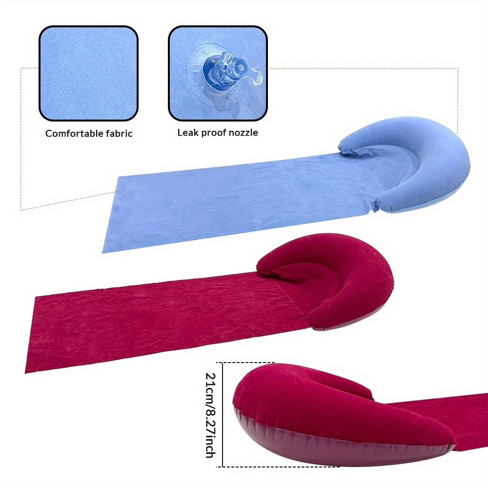 1Pc Inflatable Beach Mat, PVC Inflatable Cushion, Foldable Beach Sleeping Pad, Suitable For Outdoor Activities, Moisture-Proof And Portable Design