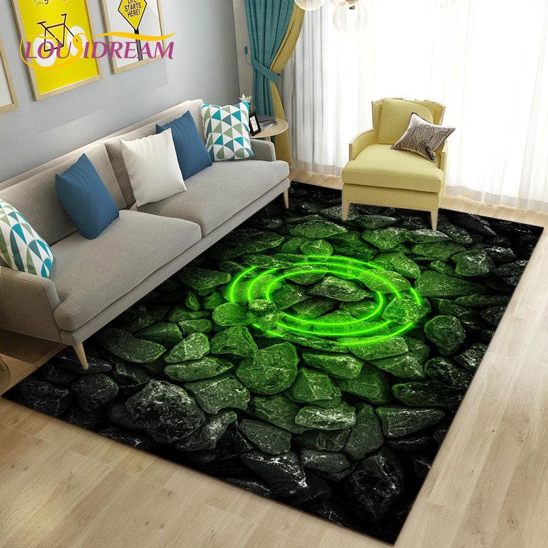 3D Colorful Cobblestone Stone Area Rug,Carpet Rug for Living Room Bedroom Sofa Doormat Kitchen Decoration,Kid Non-slip Floor Mat