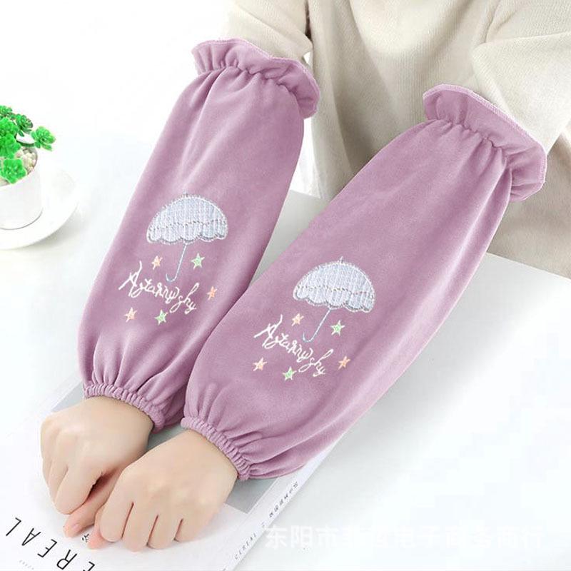 Men's and Women's Cute Korean Style Mid-Length Fleece Sleevelets and Foot Covers for Autumn and Winter