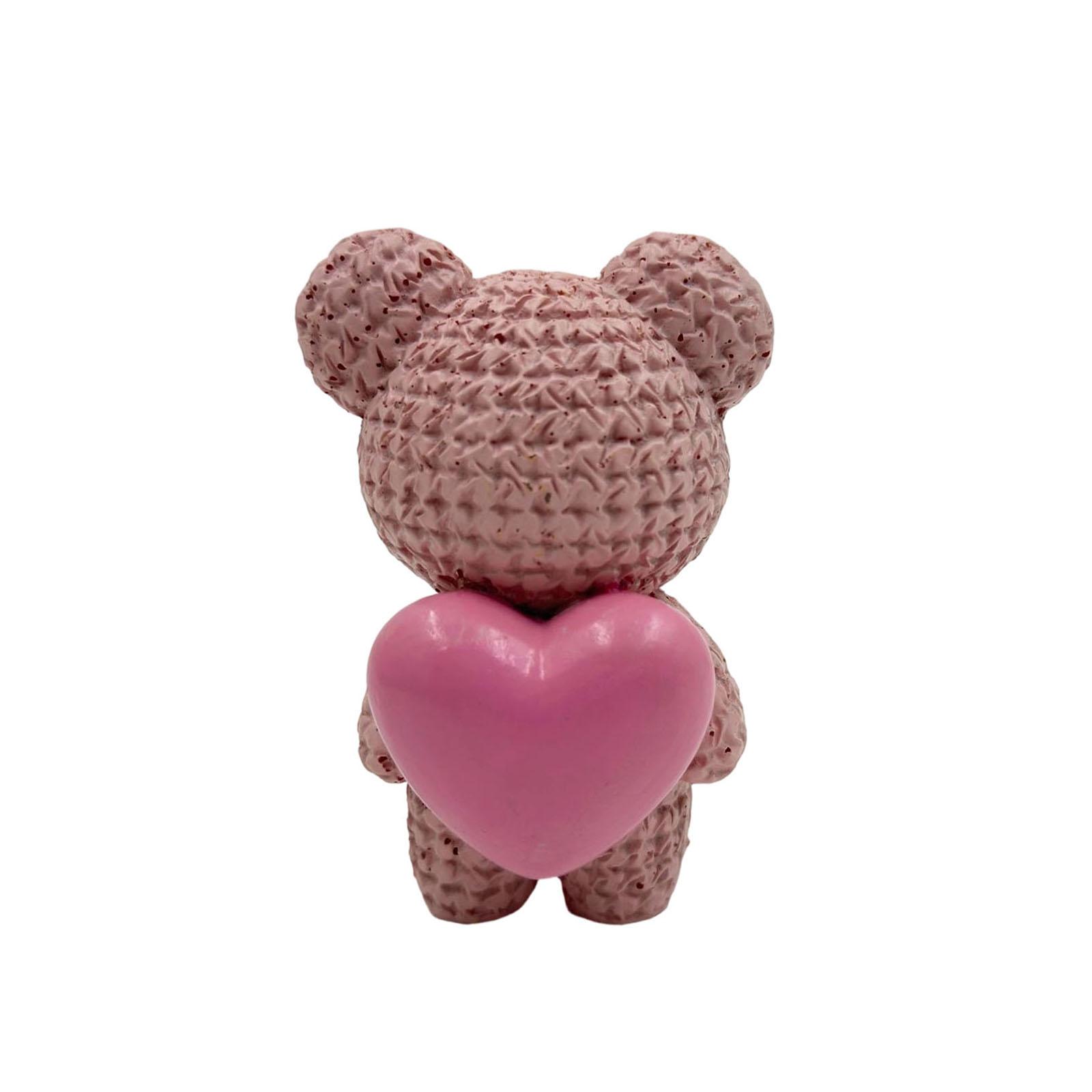 

Resin Heart Shaped Bear Figurine, Adorable Desktop Decoration, Perfect For Bedrooms And Desks. розовый
