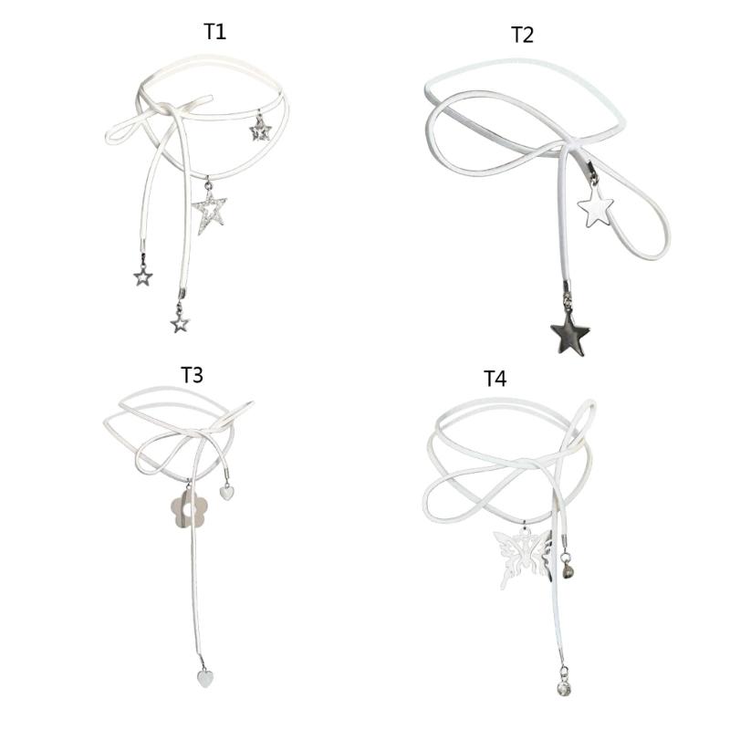 Moda Urocze Owijane Koreańskie Chokery z Tkaniny Naszyjniki Kobiety Naszyjnik Statement z Pięcioramienną Gwiazdą Biżuteria DIY Prezenty dla Dziewczyny