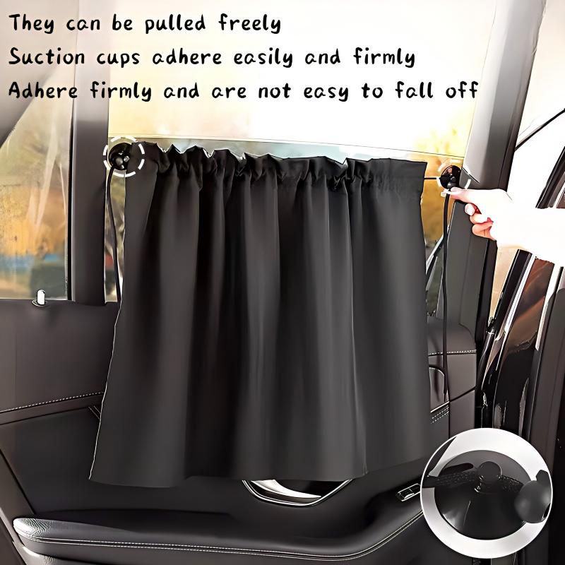 Car Side Window Sun Shade Curtain 2PCS UV Protection Heat Insulation Privacy Shield for Family Road Trip Comfort