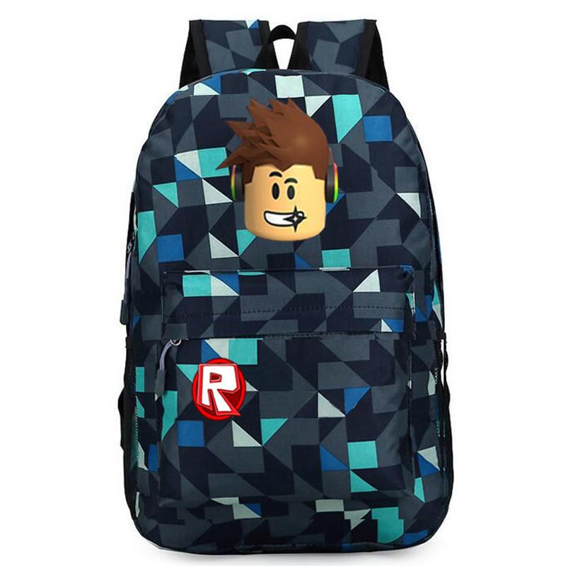 Stylish Roblox Backpack For Kids Featuring A Vibrant Cartoon Pattern And Large Capacity