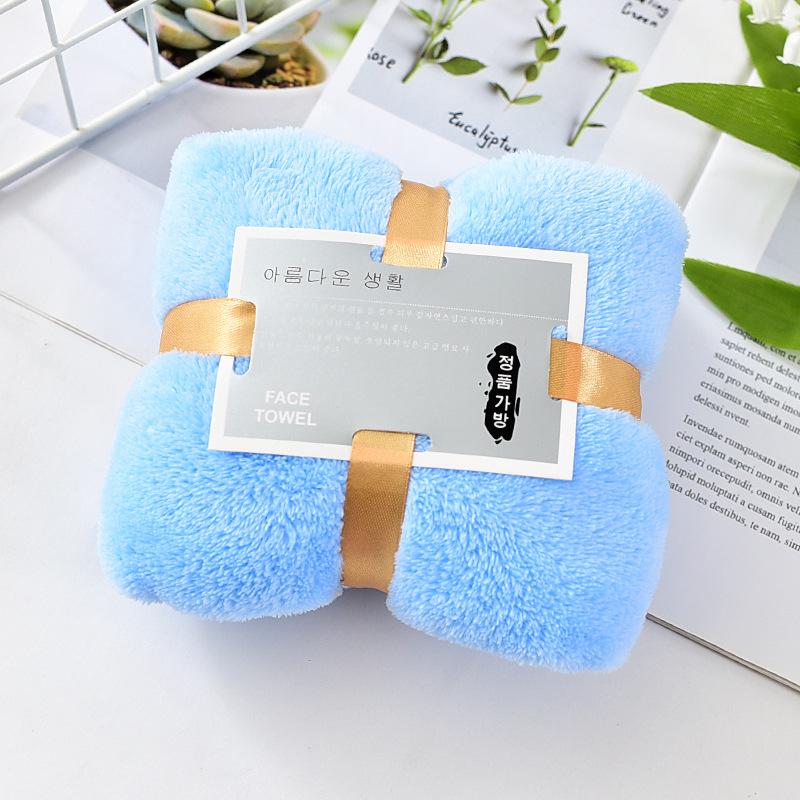 Coral Fleece Ribbon Square Towel - Wedding Souvenir Gift