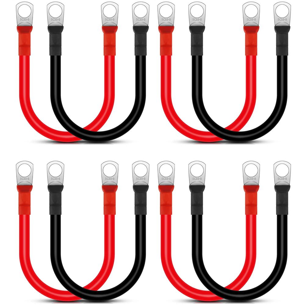 Soft Silicone Battery Cable Set 2AWG  2Tin-plated Copper Connection Wire Waterproof Flexible for Car/Inverter/UPS