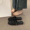Breathable Woven Bag Head Half Slippers, Women's Summer Wear Is Not Tired, Flat Feet and One Pedal Lazy Cool Slippers