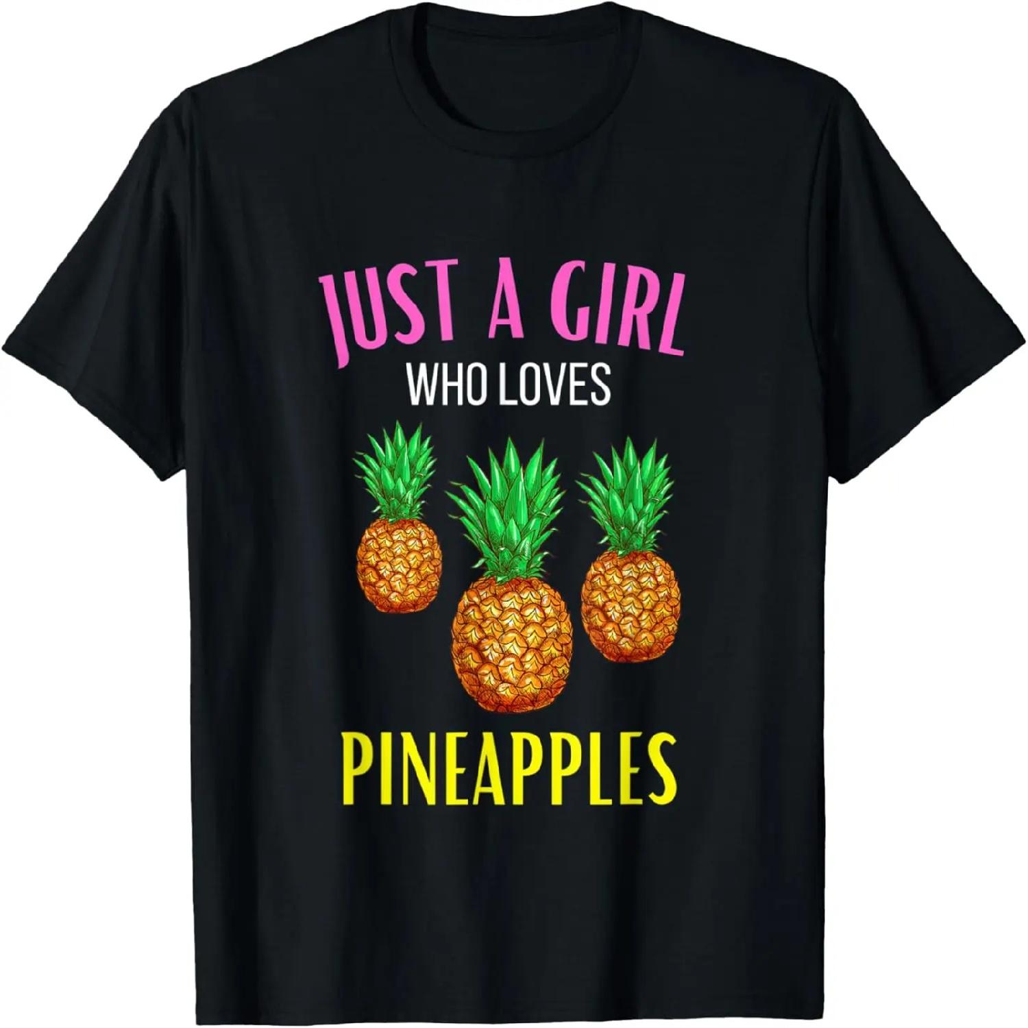 Just A Girl Who Loves Pineapples Shirt Funny Pineapple Lover T-Shirt S разноцветный