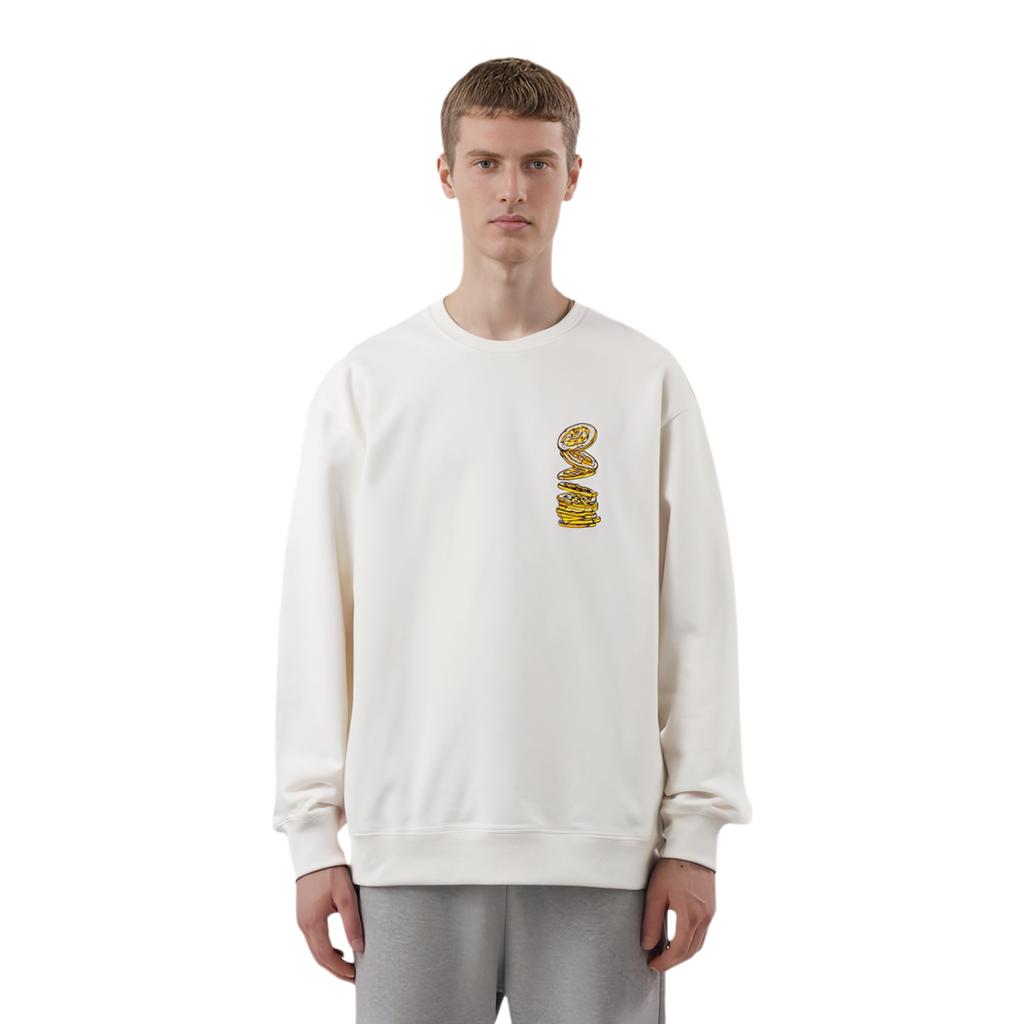 Converse CNY Sweatshirts Men's Milk White Crew Neck Moderate Regular 10025505-A01