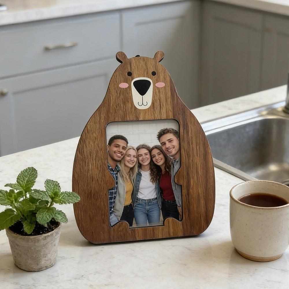 Cartoon Pet Photo Frame Wooden Photo Display Rack Commemorative Frame  Office Decor