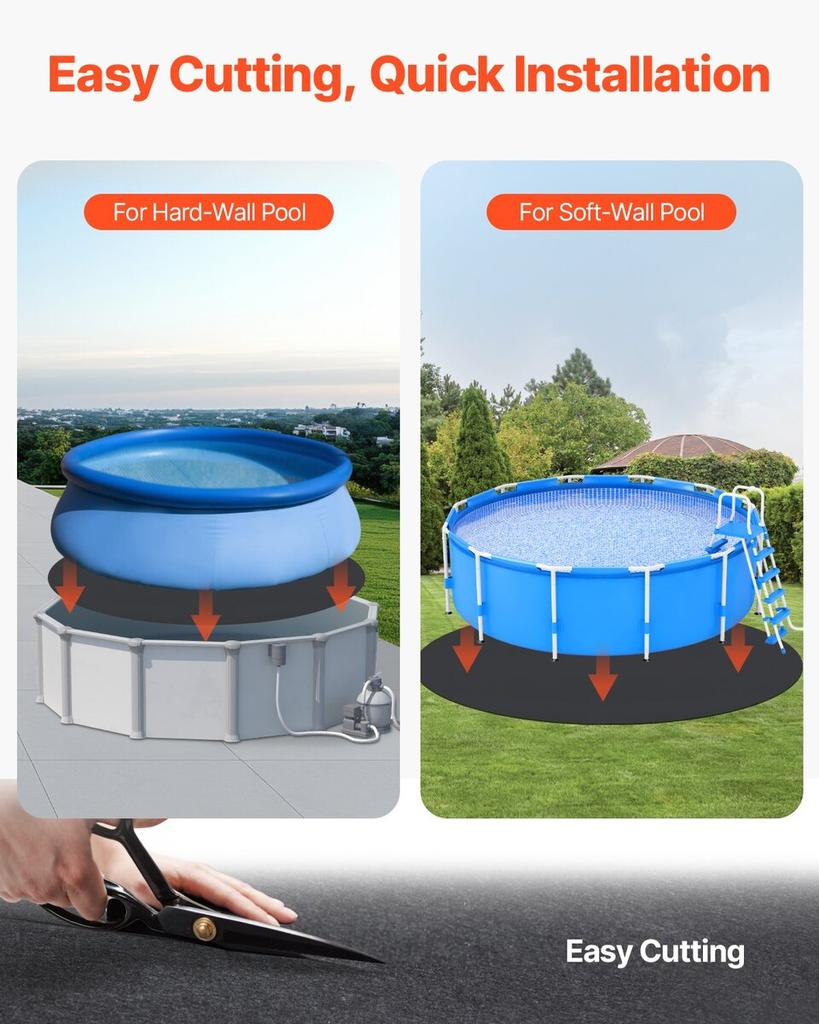 18ft Round Pool Liner Pad for Above Ground Pools Heavy Duty Pool Mat
