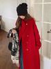 Korean High-Collar Gentle Gray Loose-Fit Wool Coat for Women - Autumn/Winter Fashion