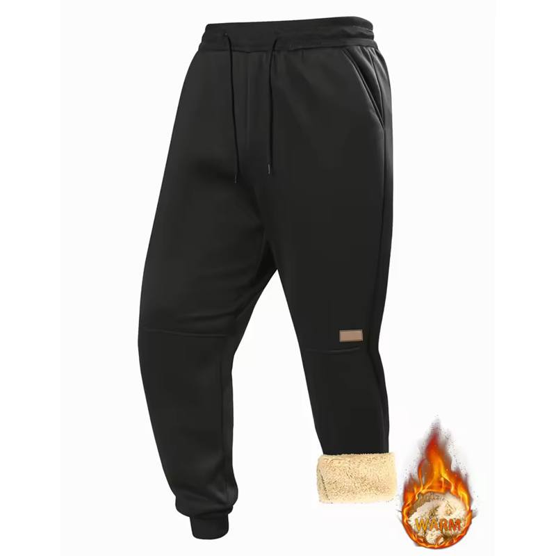 

Winter Men Sweat Pants Lamb Fleece Thickened Pants Casual Solid Color Pants Loose Elastic Pants XS чорний
