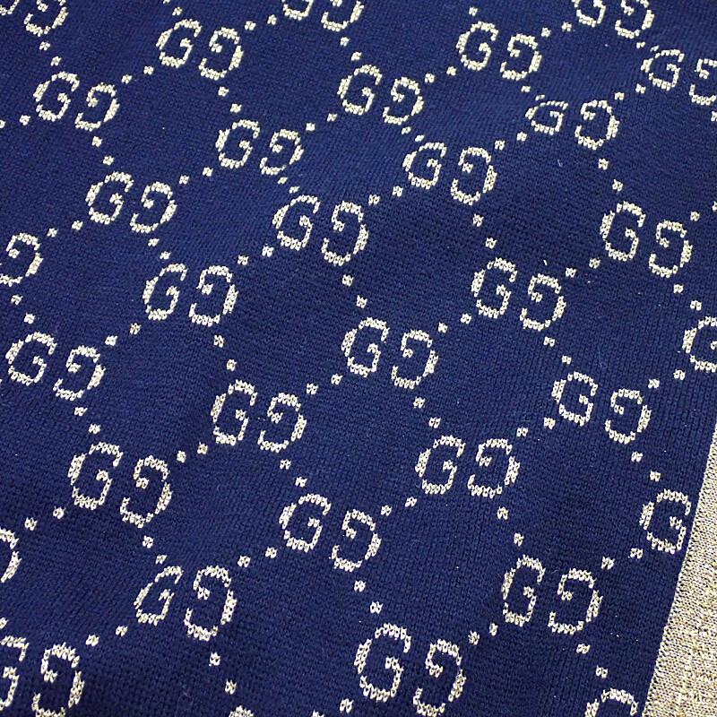 Gucci 529193_X9W83_4921 M Cardigan Navy/gold Cotton Mens