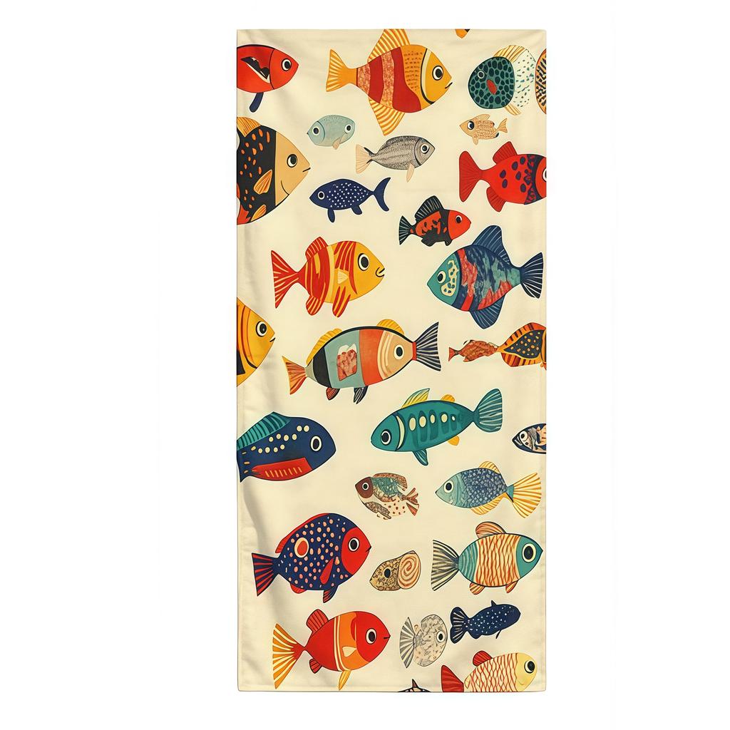 Asciugamano Pesci Colorati Unisex Leggero Assorbente per Piscina Spiaggia Surf Subacquea Yoga Campeggio Essenziale Estivo Regalo