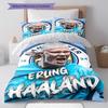 Set Copripiumino Trapuntato con Immagine di Erling Haaland Federe Decorazione per la Casa Regalo di Compleanno (1 * copripiumino + 2 * federa, senza nucleo)