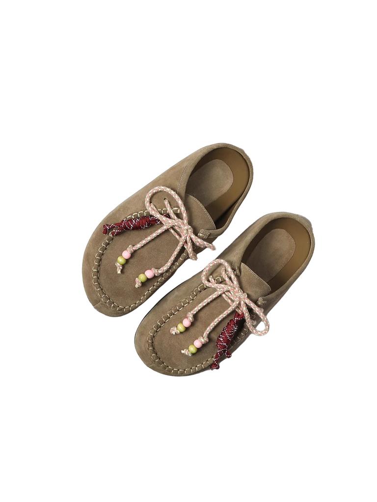 Literary lace-up cool slippers 2025 summer new versatile cool slippers versatile thick-bottomed cool slippers